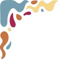 Retro Groovy Corner Border in Abstract Style. Illustration on White Background. vector