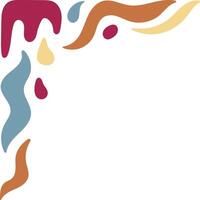 Retro Groovy Corner Border in Abstract Style. Illustration on White Background. vector