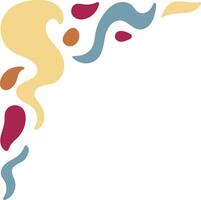 Retro Groovy Corner Border in Abstract Style. Illustration on White Background. vector
