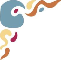 Retro Groovy Corner Border in Abstract Style. Illustration on White Background. vector