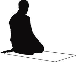 Muslim Pray Silhouette in Simple Design. Isolated on White Background. vector