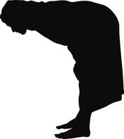 Muslim Pray Silhouette in Simple Design. Isolated on White Background. vector