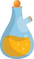 Magic Potion Bottle with Elixir. Cartoon Illustration. vector