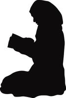 Muslim Pray Silhouette in Simple Design. Isolated on White Background. vector