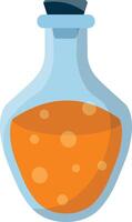 Magic Potion Bottle with Elixir. Cartoon Illustration. vector