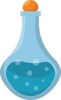 Magic Potion Bottle with Elixir. Cartoon Illustration. vector