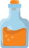 Magic Potion Bottle with Elixir. Cartoon Illustration. vector