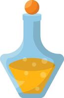 Magic Potion Bottle with Elixir. Cartoon Illustration. vector
