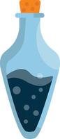 Magic Potion Bottle with Elixir. Cartoon Illustration. vector
