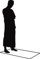 Muslim Pray Silhouette in Simple Design. Isolated on White Background. vector