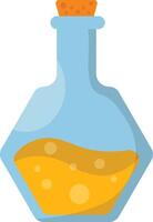 Magic Potion Bottle with Elixir. Cartoon Illustration. vector