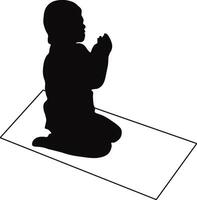 Muslim Pray Silhouette in Simple Design. Isolated on White Background. vector