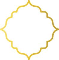 Gold Islamic Border with Oriental Design Style. Isolated on White Background vector