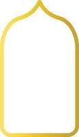 Gold Islamic Border with Oriental Design Style. Isolated on White Background vector