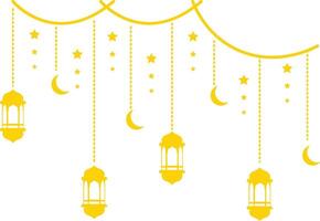 Ramadan Kareem Mubarak Arabian Lantern Decoration. Isolated on White Background. Illustration Design vector