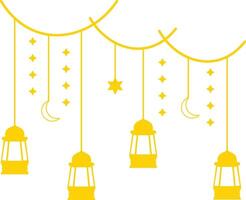Ramadan Kareem Mubarak Arabian Lantern Decoration. Isolated on White Background. Illustration Design vector