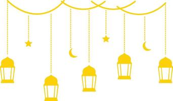 Ramadan Kareem Mubarak Arabian Lantern Decoration. Isolated on White Background. Illustration Design vector