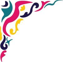 Abstract Groovy Corner Frame in Colorful Design. Isolated on White Background. vector