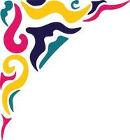 Abstract Groovy Corner Frame in Colorful Design. Isolated on White Background. vector