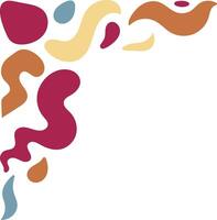 Retro Groovy Corner Border in Abstract Style. Illustration on White Background. vector