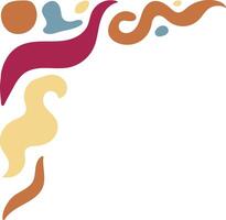 Retro Groovy Corner Border in Abstract Style. Illustration on White Background. vector