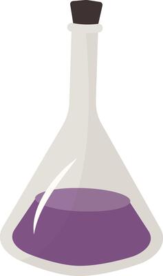 Magic Potion Bottle Illustration in Flat Design. Isolated on White Background