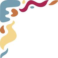 Retro Groovy Corner Border in Abstract Style. Illustration on White Background. vector