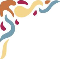 Retro Groovy Corner Border in Abstract Style. Illustration on White Background. vector