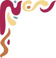 Retro Groovy Corner Border in Abstract Style. Illustration on White Background. vector