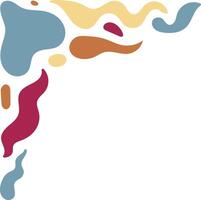 Retro Groovy Corner Border in Abstract Style. Illustration on White Background. vector