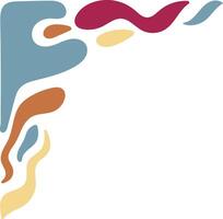 Retro Groovy Corner Border in Abstract Style. Illustration on White Background. vector