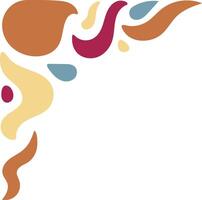 Retro Groovy Corner Border in Abstract Style. Illustration on White Background. vector