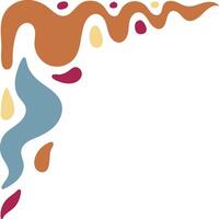 Retro Groovy Corner Border in Abstract Style. Illustration on White Background. vector