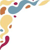 Retro Groovy Corner Border in Abstract Style. Illustration on White Background. vector