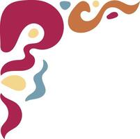Retro Groovy Corner Border in Abstract Style. Illustration on White Background. vector