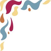 Retro Groovy Corner Border in Abstract Style. Illustration on White Background. vector