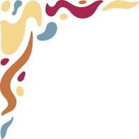 Retro Groovy Corner Border in Abstract Style. Illustration on White Background. vector