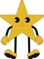 Groovy Hippie Character in Flat Cartoon Style. Isolated Illustration. vector