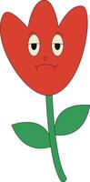 Groovy Hippie Character in Flat Cartoon Style. Isolated Illustration. vector