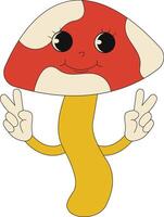 Groovy Hippie Character in Flat Cartoon Style. Isolated Illustration. vector