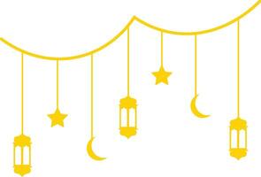 Ramadan Kareem Mubarak Arabian Lantern Decoration. Isolated on White Background. Illustration Design vector