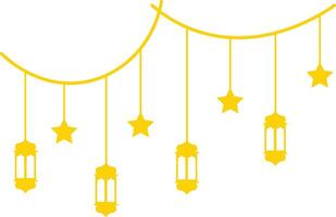 Ramadan Kareem Mubarak Arabian Lantern Decoration. Isolated on White Background. Illustration Design vector