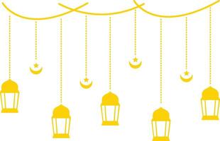 Ramadan Kareem Mubarak Arabian Lantern Decoration. Isolated on White Background. Illustration Design vector