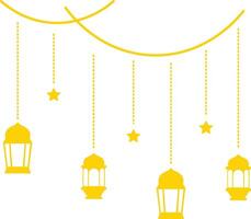 Ramadan Kareem Mubarak Arabian Lantern Decoration. Isolated on White Background. Illustration Design vector
