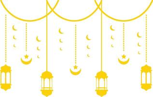 Ramadan Kareem Mubarak Arabian Lantern Decoration. Isolated on White Background. Illustration Design vector