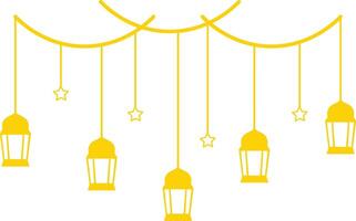 Ramadan Kareem Mubarak Arabian Lantern Decoration. Isolated on White Background. Illustration Design vector