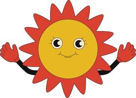 Groovy Hippie Character in Flat Cartoon Style. Isolated Illustration. vector