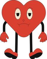 Groovy Hippie Character in Flat Cartoon Style. Isolated Illustration. vector