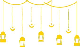 Ramadan Kareem Mubarak Arabian Lantern Decoration. Isolated on White Background. Illustration Design vector