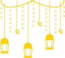 Ramadan Kareem Mubarak Arabian Lantern Decoration. Isolated on White Background. Illustration Design vector